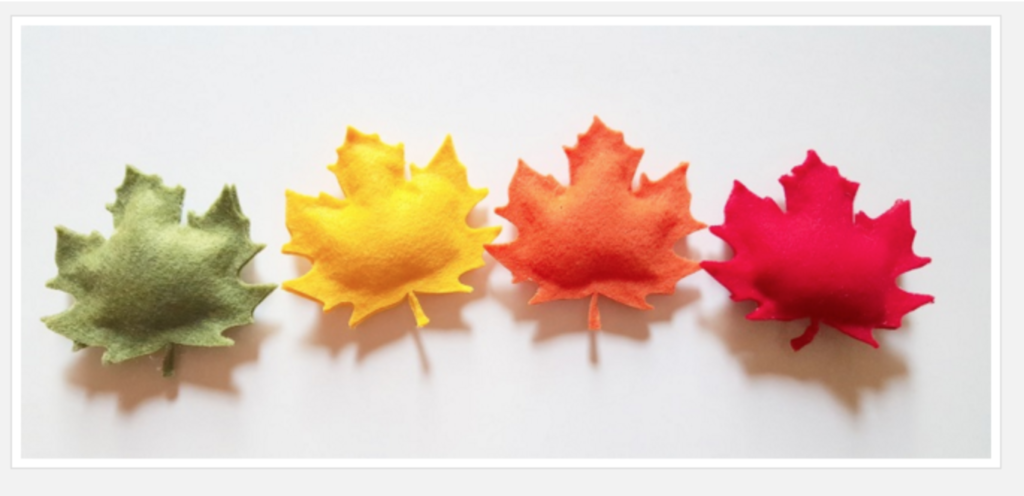 colorful felt leaves