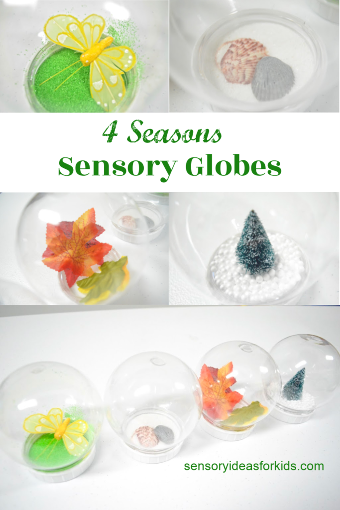 season sensory snow globe bottles