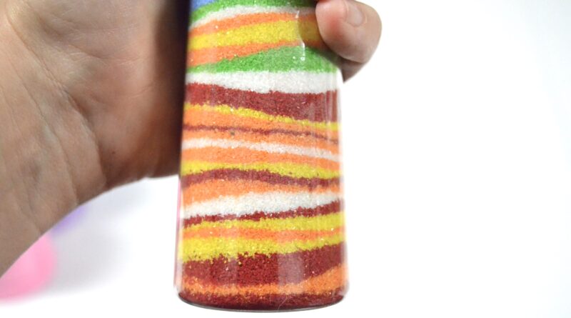 warm colors art sand bottle