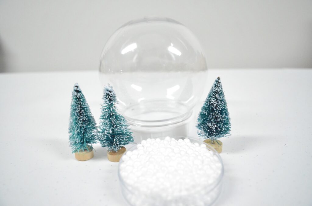 winter fir tree snow globe diy